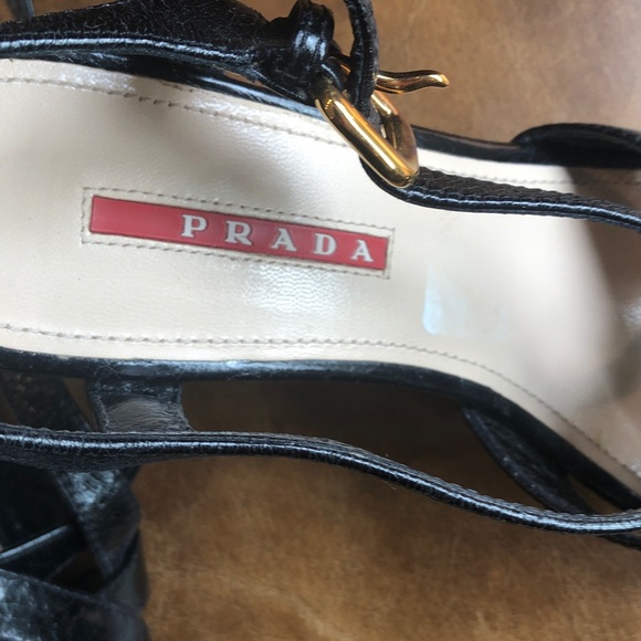 Prada Black Strappy Heels - Picture 3 of 3
